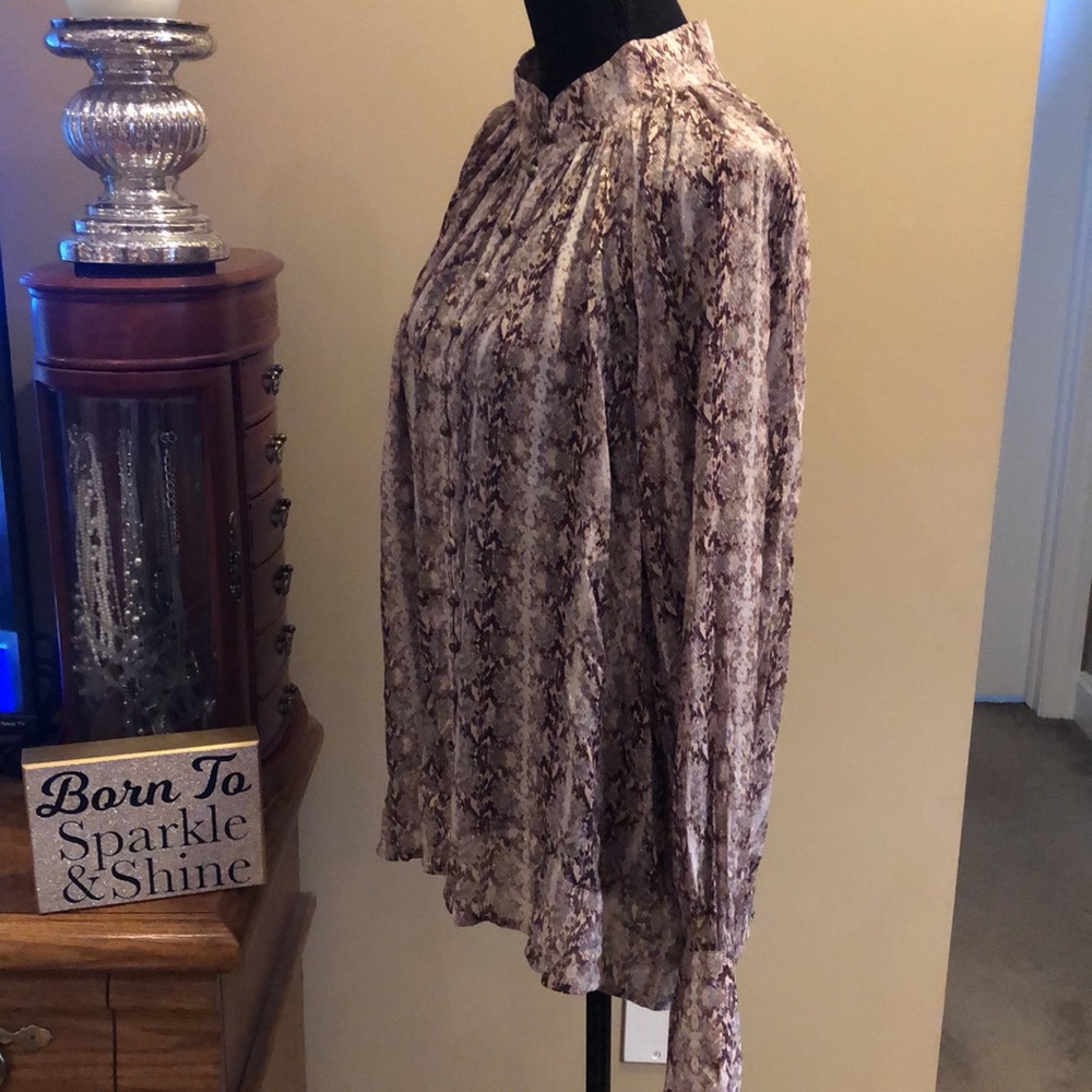 Btfl-Life Python Print Button Front Blouse/Nwt - image 2